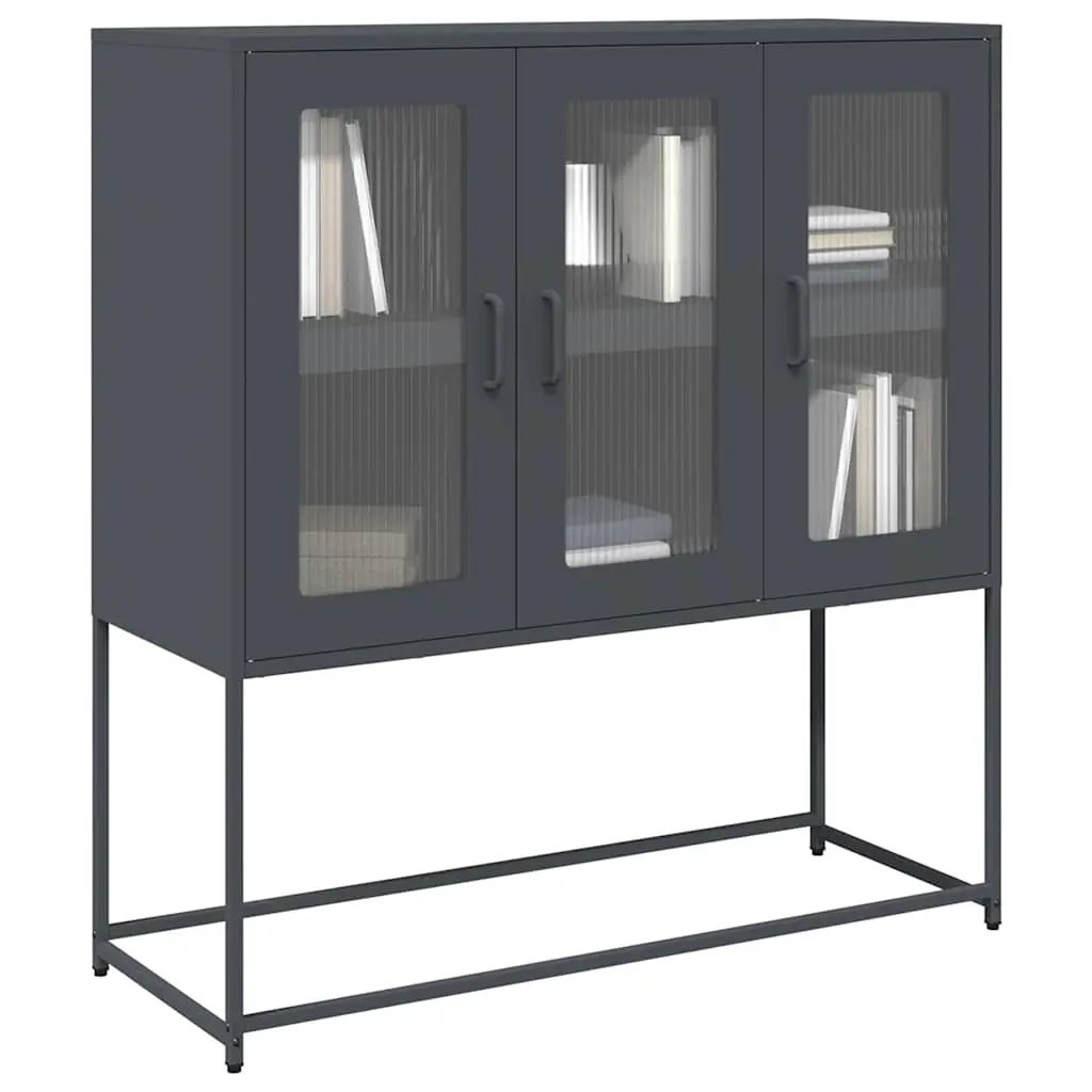 vidaXL vidaXL Sideboard Black 100.5x39x107 cm Cold-rolled Steel - Sideboard