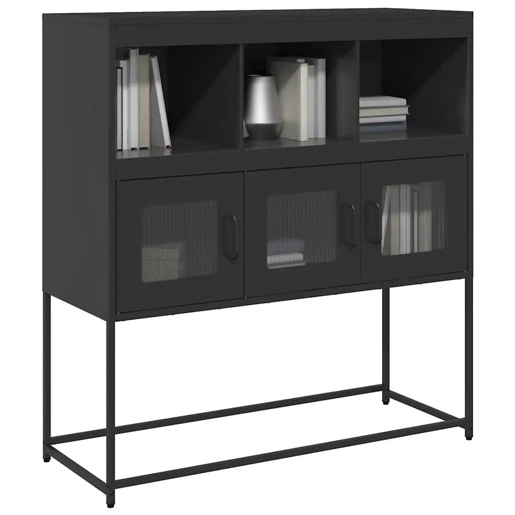 vidaXL vidaXL Sideboard Black 100.5x39x107 cm Cold-rolled Steel - Sideboard