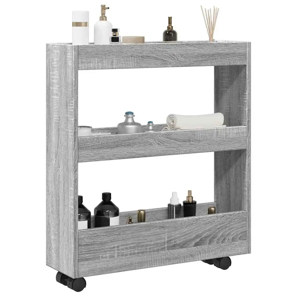 vidaXL Narrow Storage Trolley Black Oak 60 x 18 x 70 cm - from vidaXL