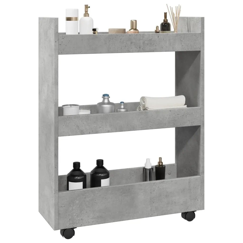 vidaXL Narrow Storage Trolley Black Oak 60 x 22 x 80 cm - from vidaXL