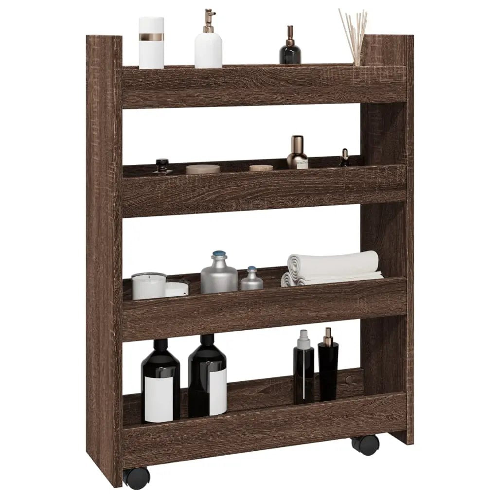 vidaXL Narrow Storage Trolley Black Oak 60 x 20 x 82 cm - from vidaXL