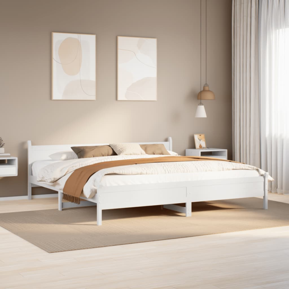 vidaXL Bed Frame without Mattress 180x200 cm Super King Solid Wood Pine - from vidaXL