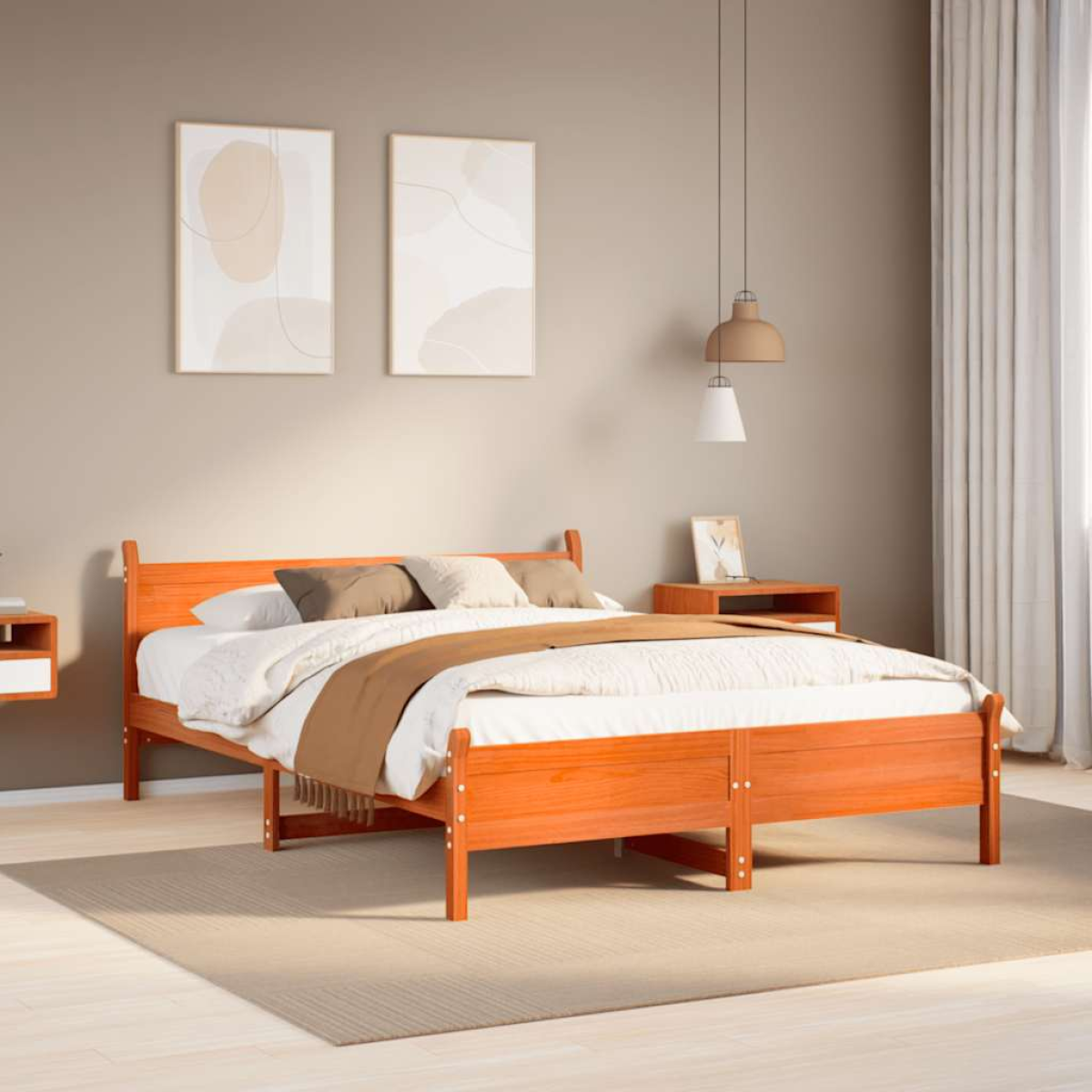 vidaXL Bed Frame without Mattress 180x200 cm Super King Solid Wood Pine - from vidaXL
