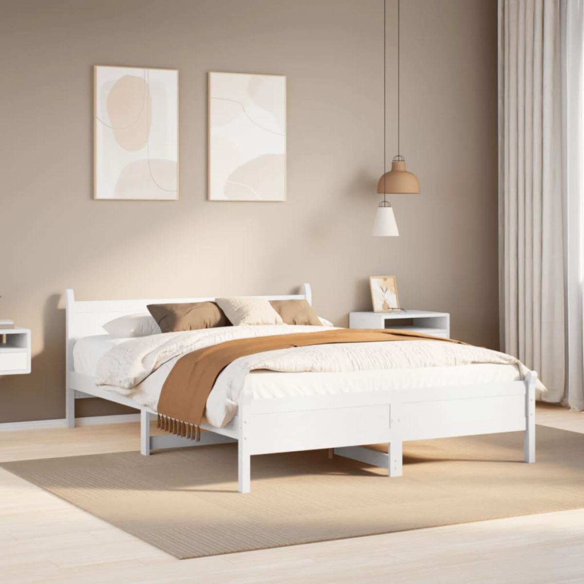 vidaXL Bed Frame without Mattress 180x200 cm Super King Solid Wood Pine - from vidaXL