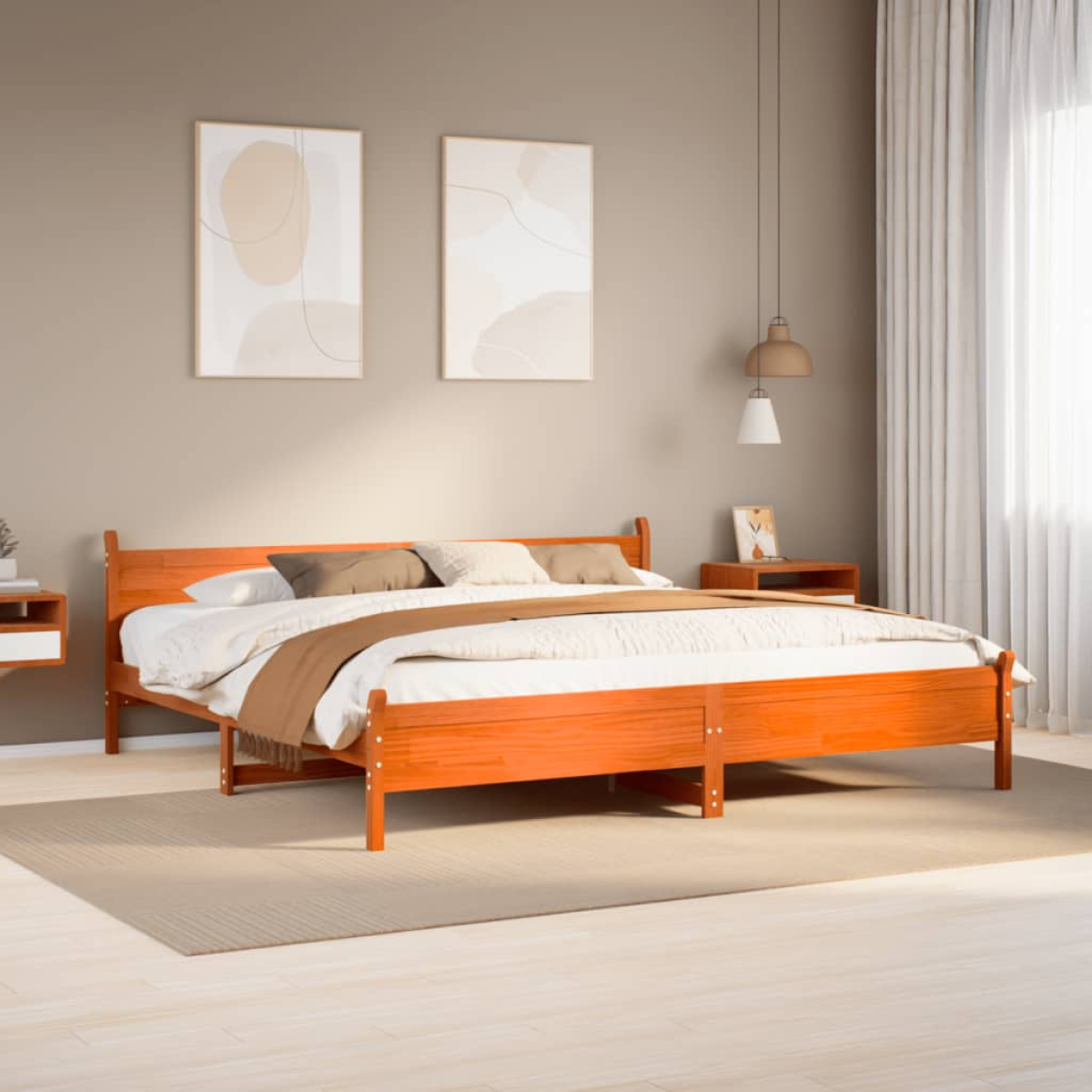 vidaXL Bed Frame without Mattress 180x200 cm Super King Solid Wood Pine - from vidaXL