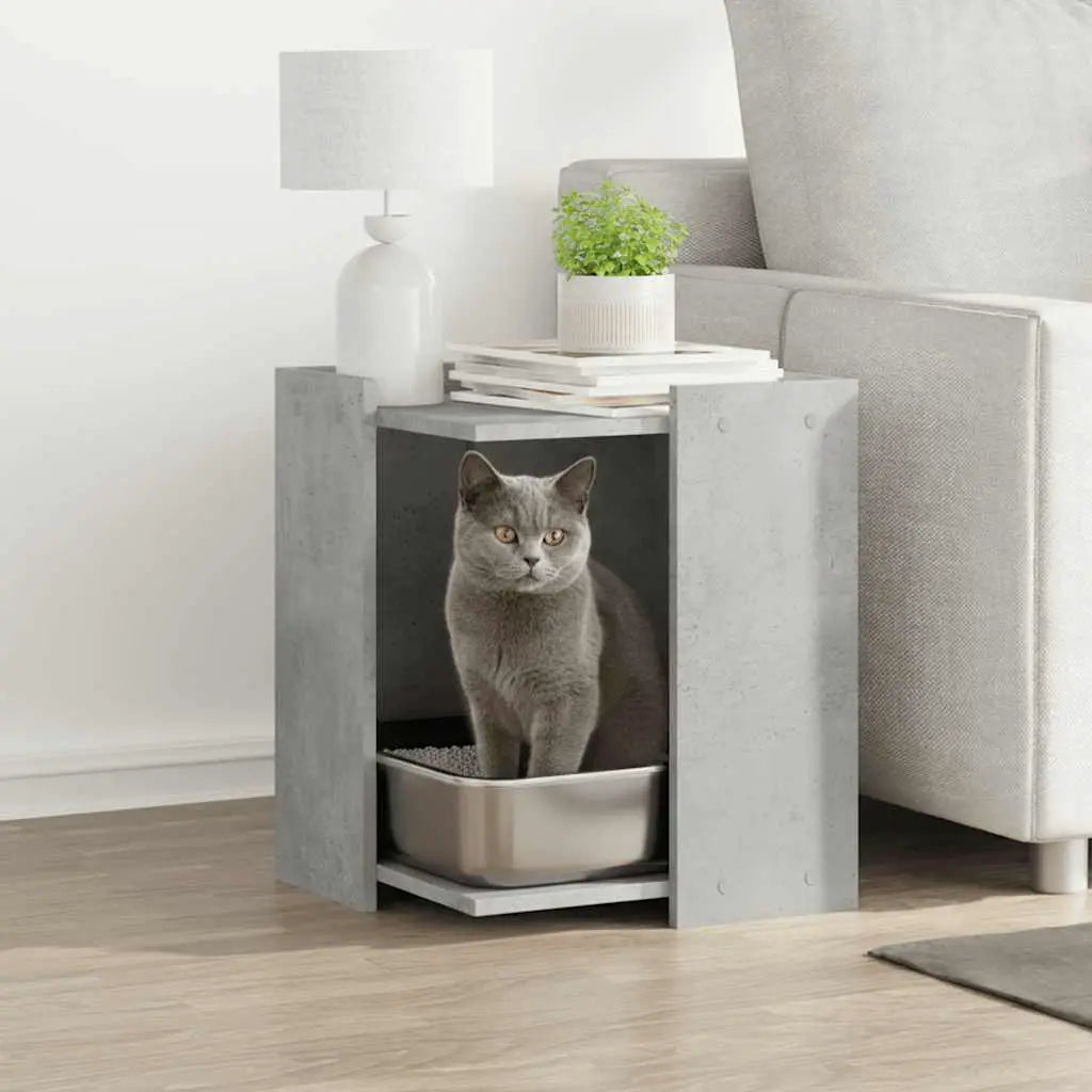 vidaXL Cat Litter Box Enclosure Black Oak 42 x 42 x 51 cm - from vidaXL