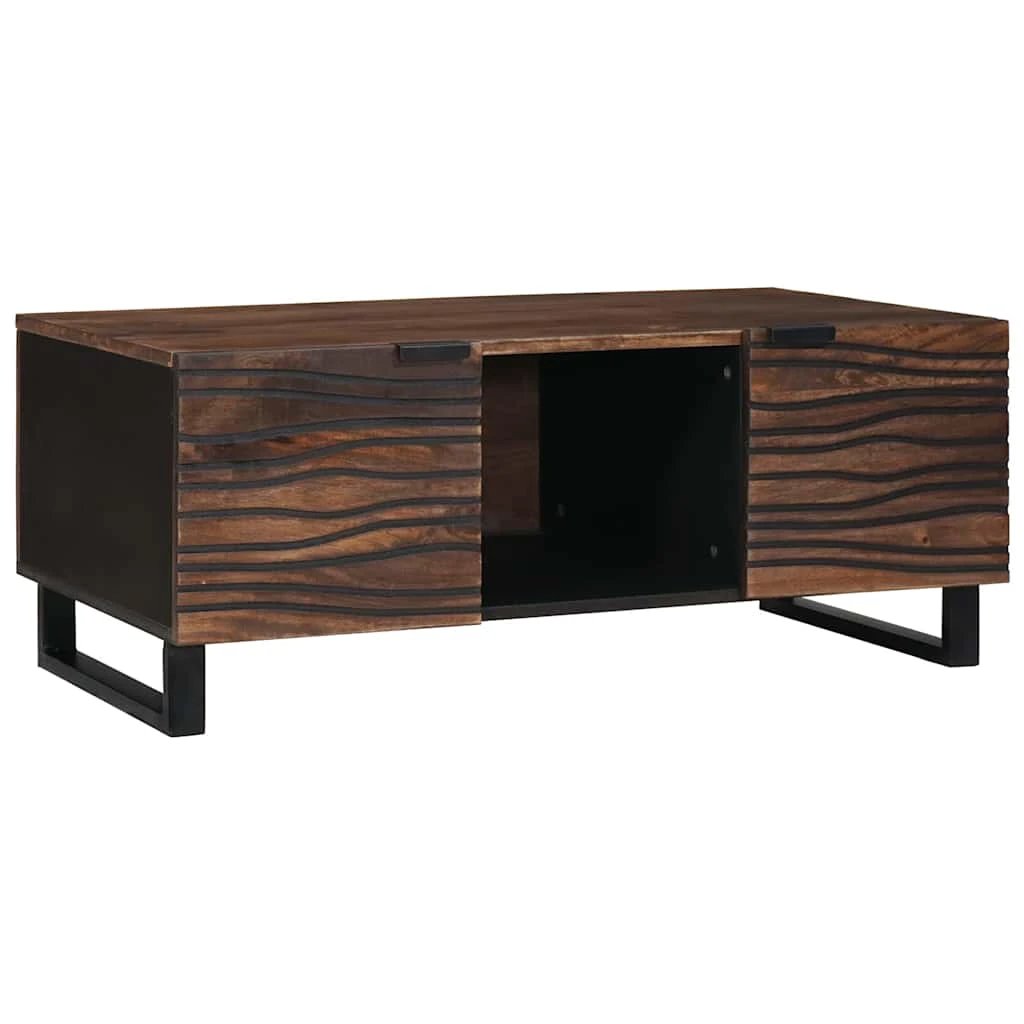 vidaXL Coffee Table 100 x 54 x 40 cm Solid Acacia Wood Brown and Black For Living Room Indoor Use by vidaXL