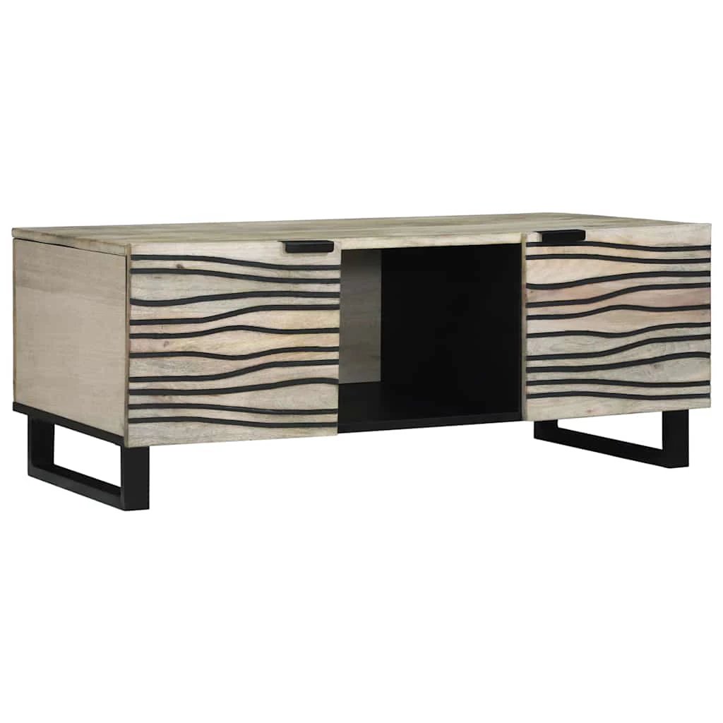 vidaXL Coffee Table 100 x 54 x 40 cm Solid Acacia Wood Brown and Black For Living Room Indoor Use by vidaXL