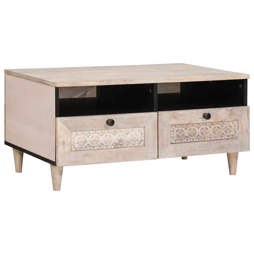 vidaXL Coffee Table 80x54x40 cm Solid Acacia Wood Centerpiece for Living Room Modern Design by vidaXL