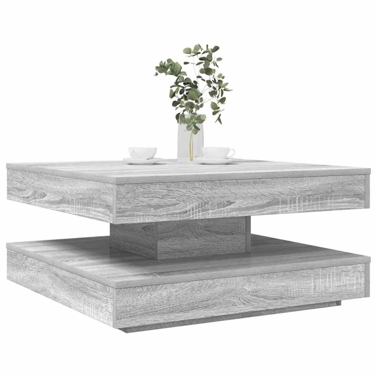 vidaXL vidaXL Coffee Table 50x50x34.5 cm 360 Degree Rotating Modern Black Wood for Living Room - Coffee Table
