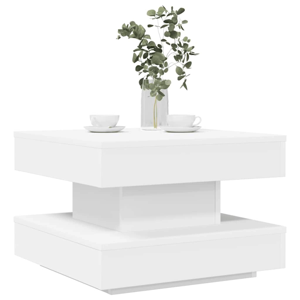 vidaXL vidaXL Coffee Table 50x50x34.5 cm 360 Degree Rotating Modern Black Wood for Living Room - Coffee Table