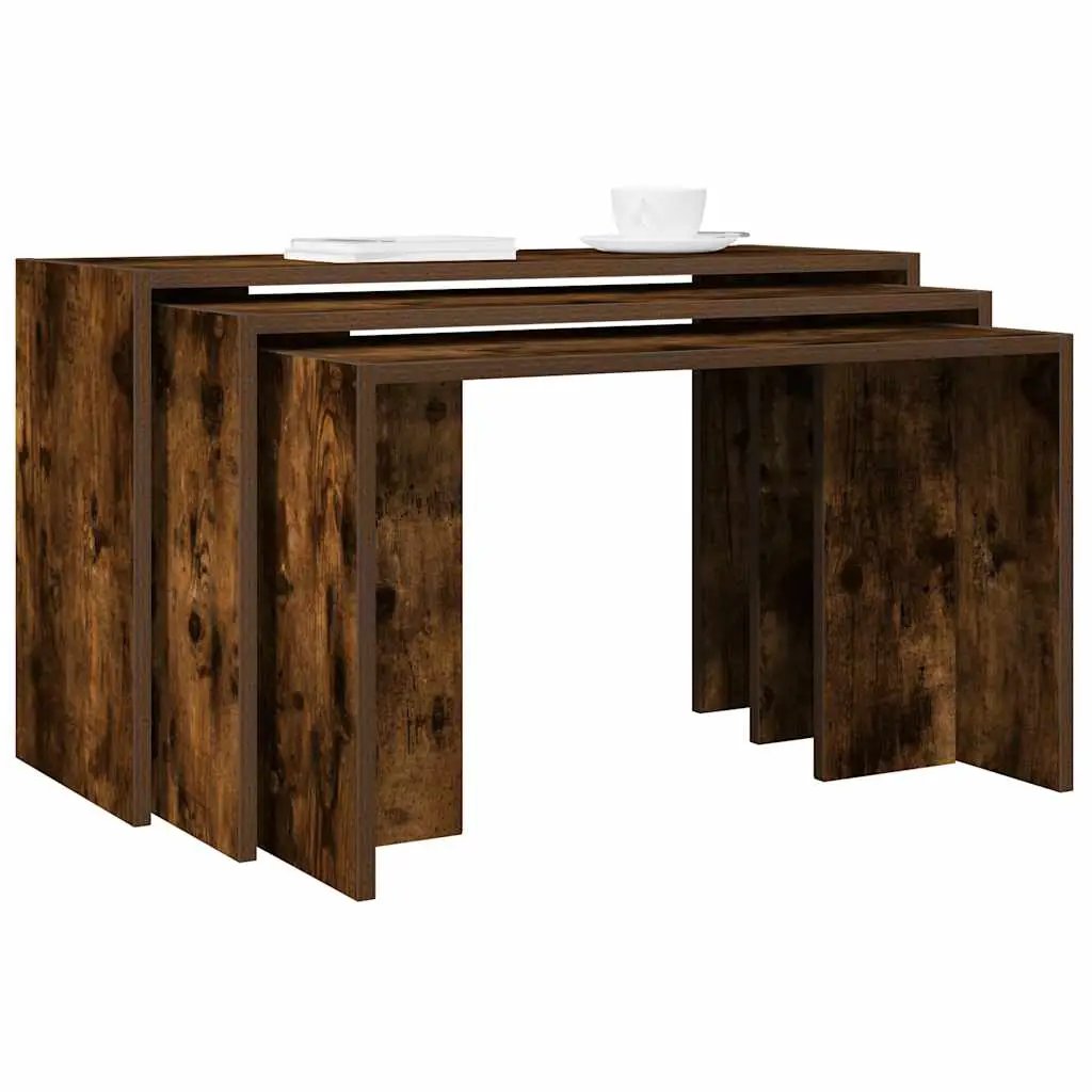 vidaXL vidaXL Nesting Tables 3 pcs White Engineered Wood - Nest of Tables