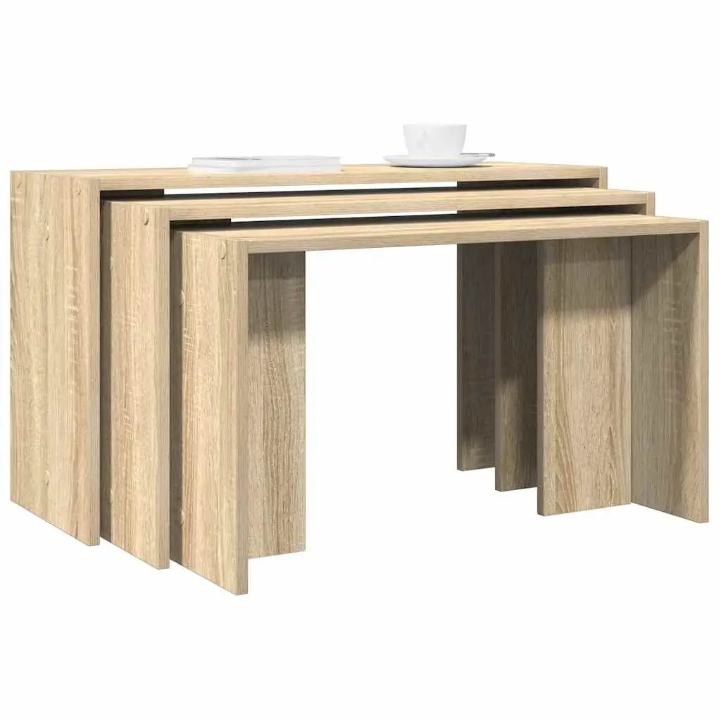 vidaXL vidaXL Nesting Tables 3 pcs White Engineered Wood - Nest of Tables