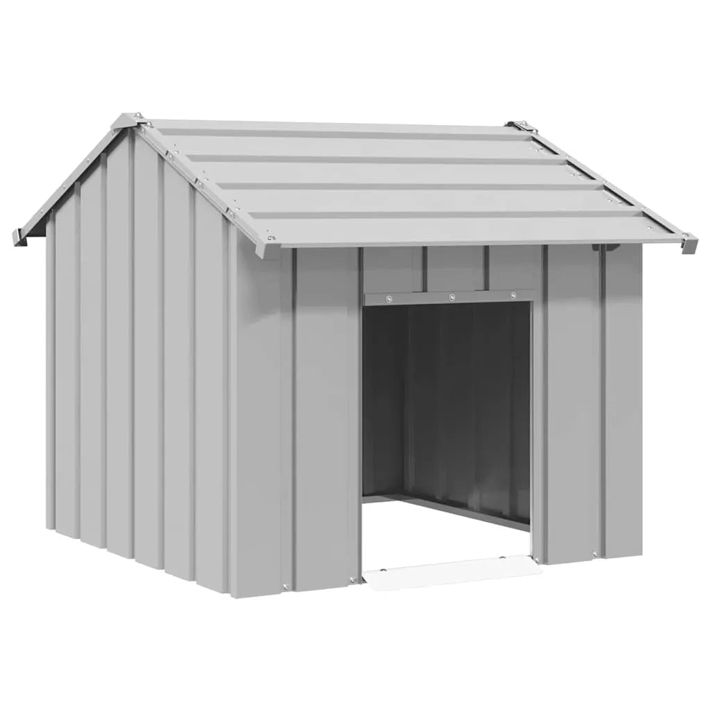vidaXL Dog House with Roof 85x107x81 cm Galvanised Steel - from vidaXL