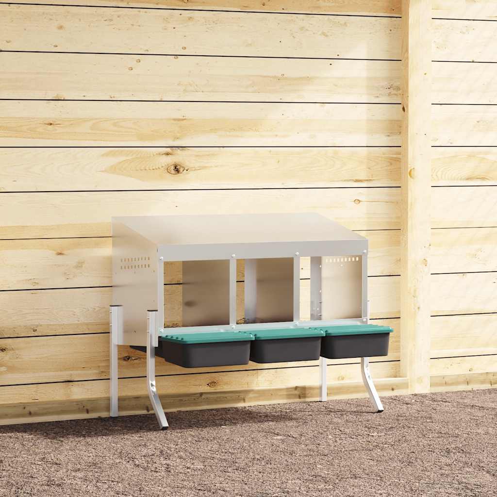 vidaXL vidaXL Chicken Nesting Box 1 Compartment with Legs Galvanised Steel - Chicken Coop