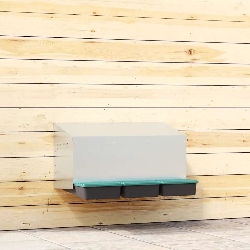 vidaXL vidaXL Chicken Nesting Box 2 Compartments Wall-Mounted Galvanised Steel - Chicken Coop