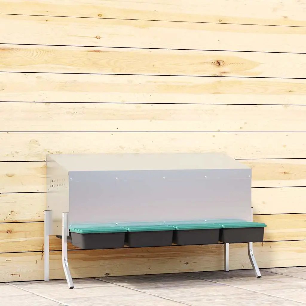 vidaXL vidaXL Chicken Nesting Box 1 Compartment with Legs Galvanised Steel - Chicken Coop