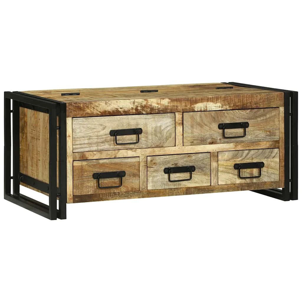 VidaXL Coffee Table 90x50x38 cm Solid Mango Wood With Drawer Ideal For Living Room by vidaXL