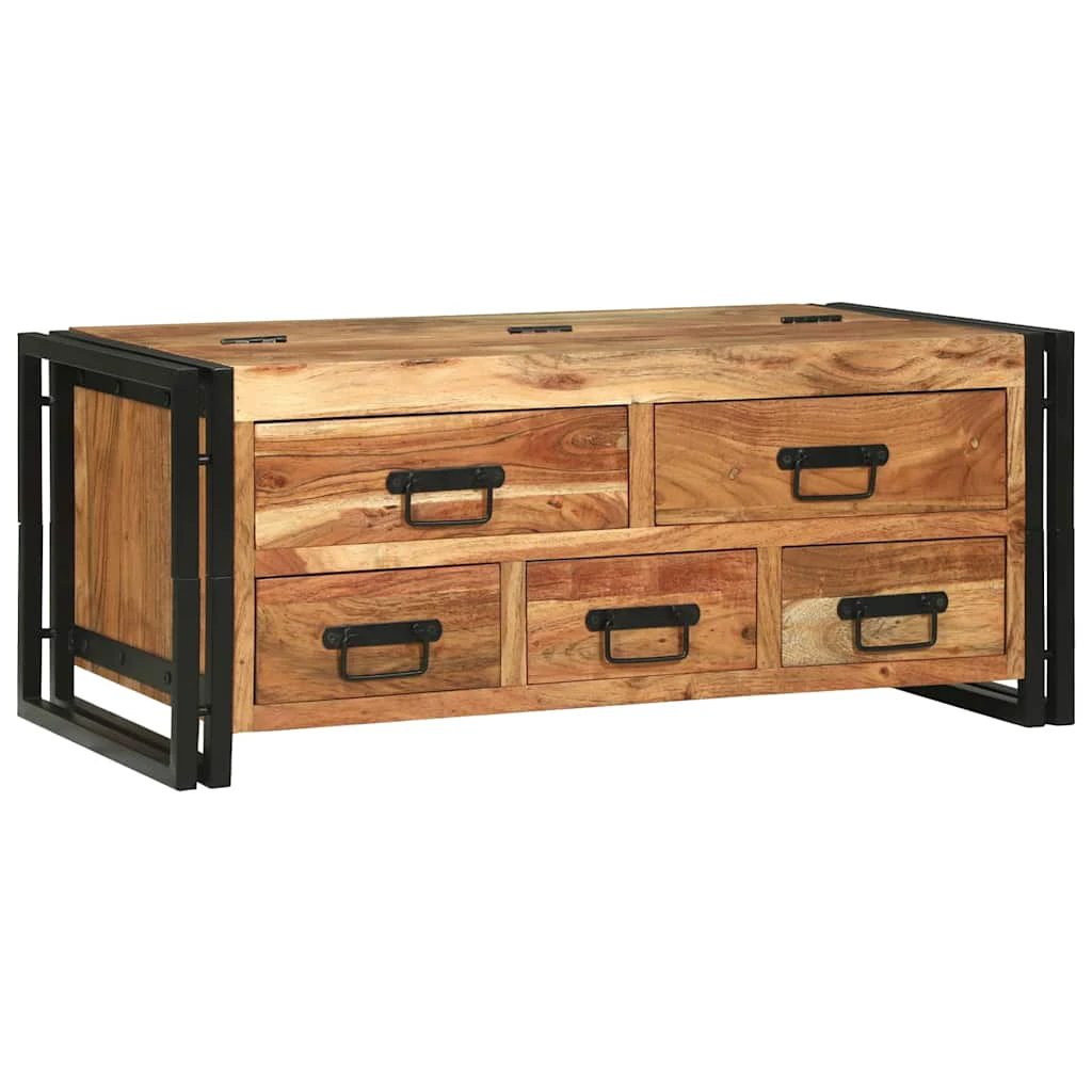 VidaXL Coffee Table 90x50x38 cm Solid Mango Wood With Drawer Ideal For Living Room by vidaXL