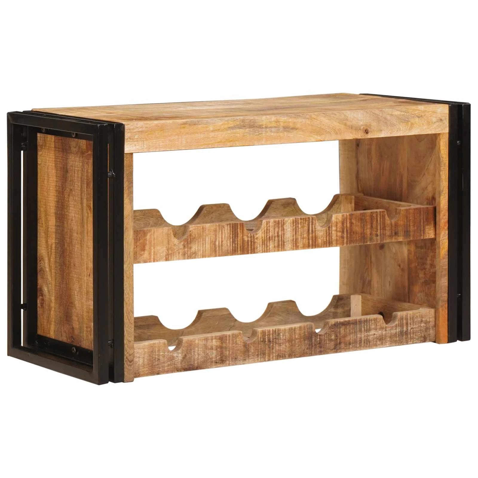 vidaXL vidaXL Wine Rack Brown 60 x 45 x 33 cm Solid Rough Mango Wood - Wine Rack