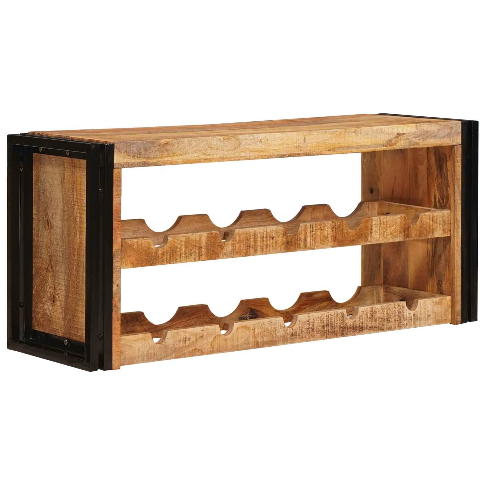 vidaXL vidaXL Wine Rack Brown 60 x 45 x 33 cm Solid Rough Mango Wood - Wine Rack