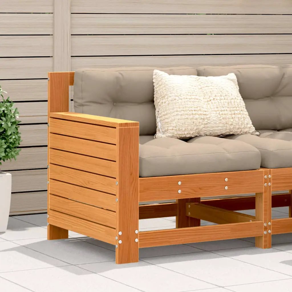vidaXL vidaXL Garden Armrest Sofa with Cushion Solid Wood Pine - Garden Sofa Sets