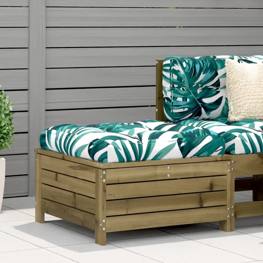 vidaXL vidaXL Garden Armrest Sofa with Cushion Solid Wood Pine - Garden Sofa Sets