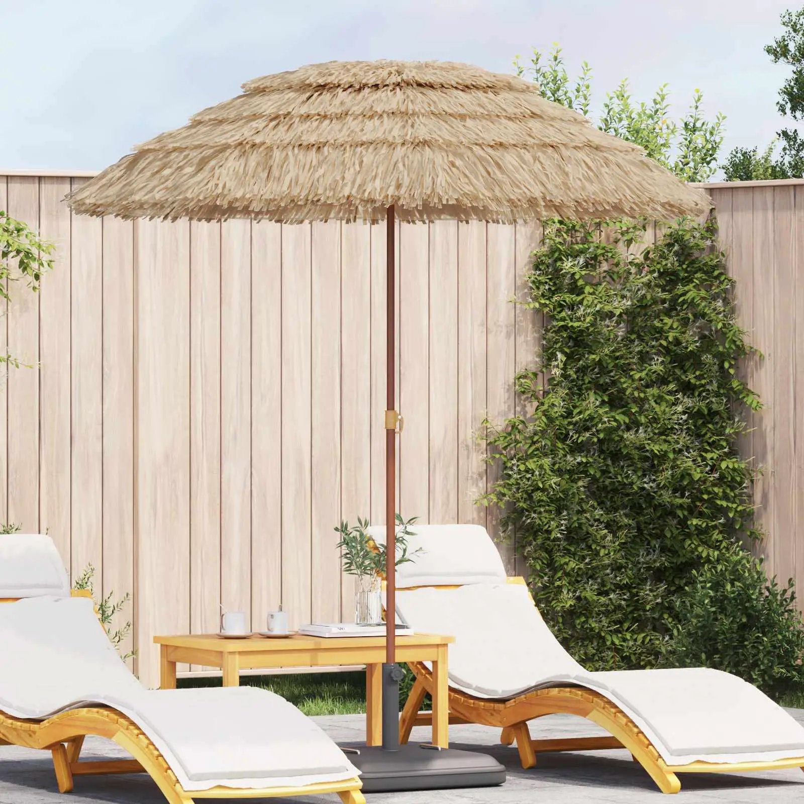 vidaXL vidaXL Beach Parasol Natural 255 x 255 x 255 cm Polyester and Steel - Parasol