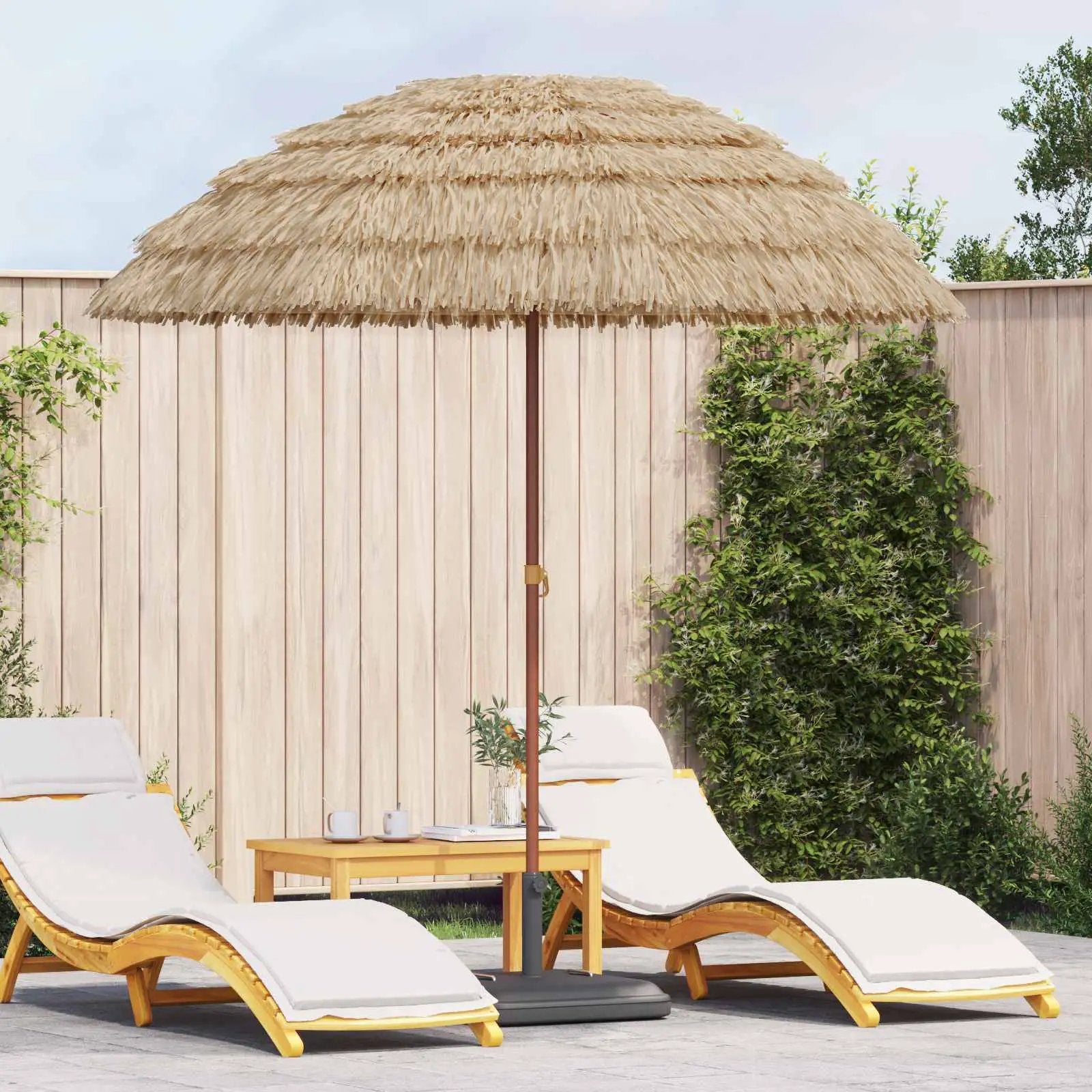 vidaXL vidaXL Beach Parasol Natural 255 x 255 x 255 cm Polyester and Steel - Parasol