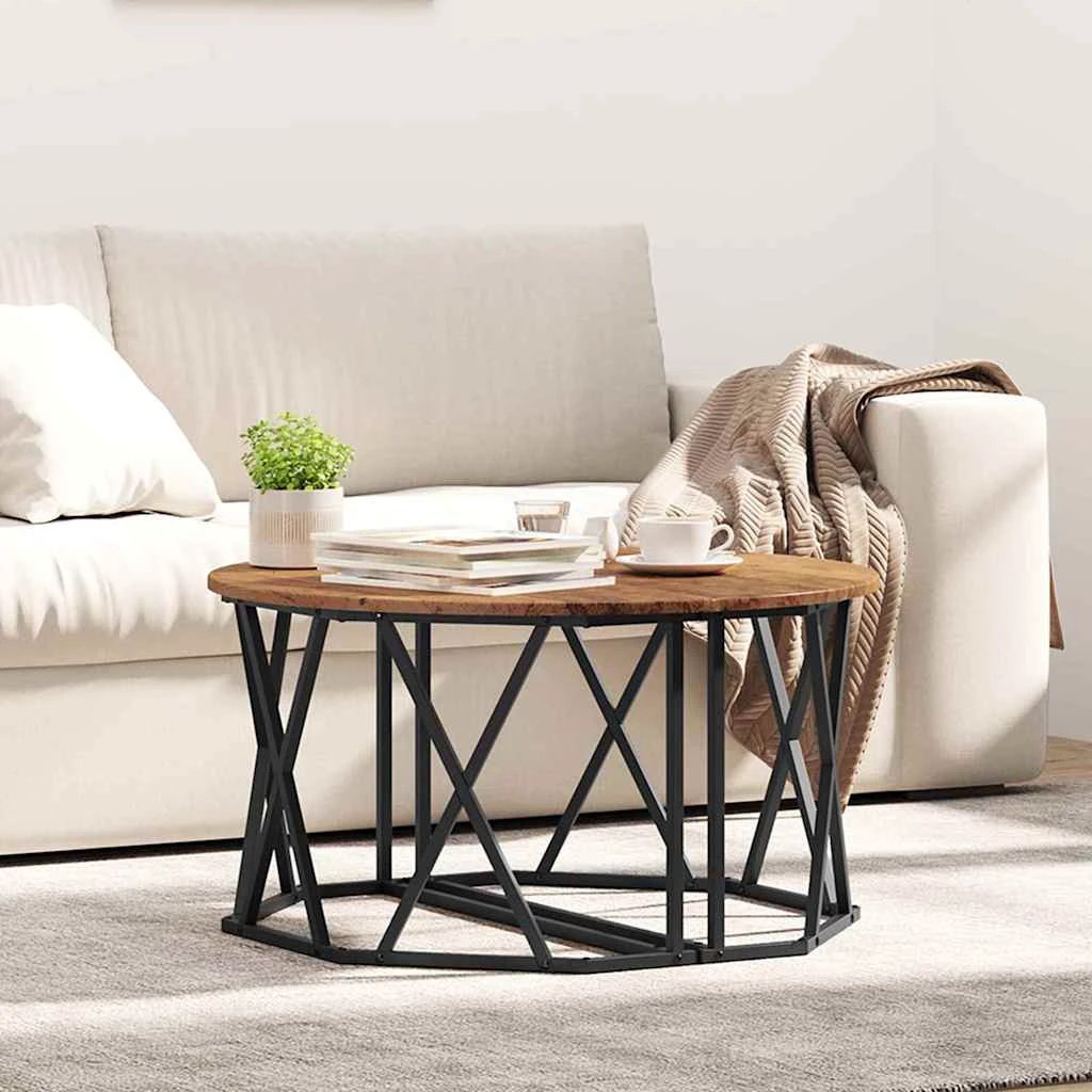 vidaXL VidaXL Coffee Table 80x80x42 Oak Top Living Room - Coffee Table