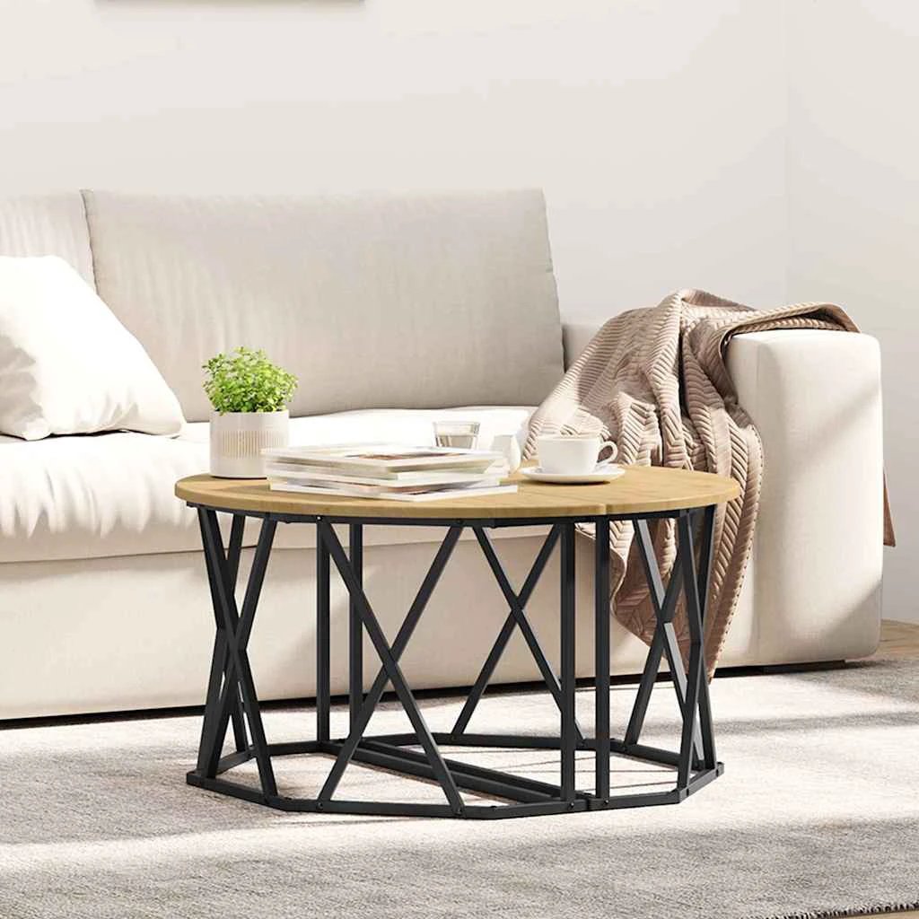 vidaXL VidaXL Coffee Table 80x80x42 Oak Top Living Room - Coffee Table