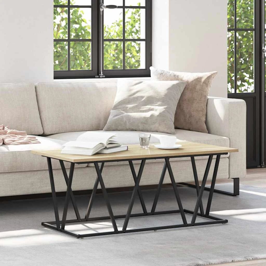 VidaXL Coffee Table 100x50x40 cm Black Oak Finish Modern Centerpiece for Living Room by vidaXL