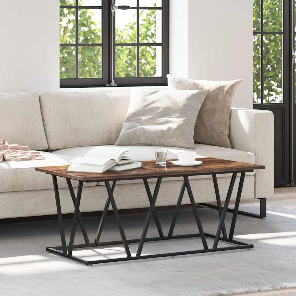 VidaXL Coffee Table 100x50x40 cm Black Oak Finish Modern Centerpiece for Living Room by vidaXL