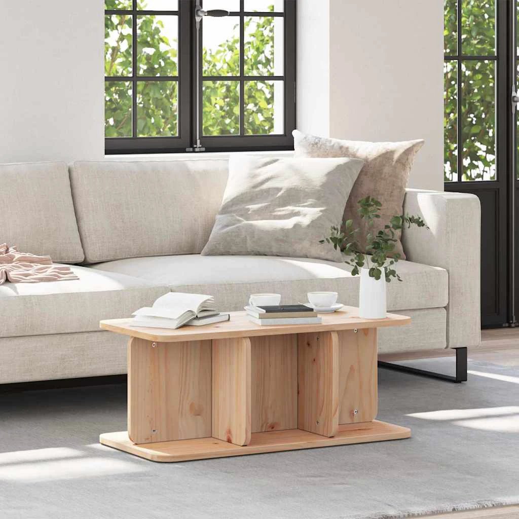 vidaXL VidaXL Coffee Table 80 x 39.5 x 33.5 cm Solid Pine Wood Rustic Charm Living Room - Coffee Table
