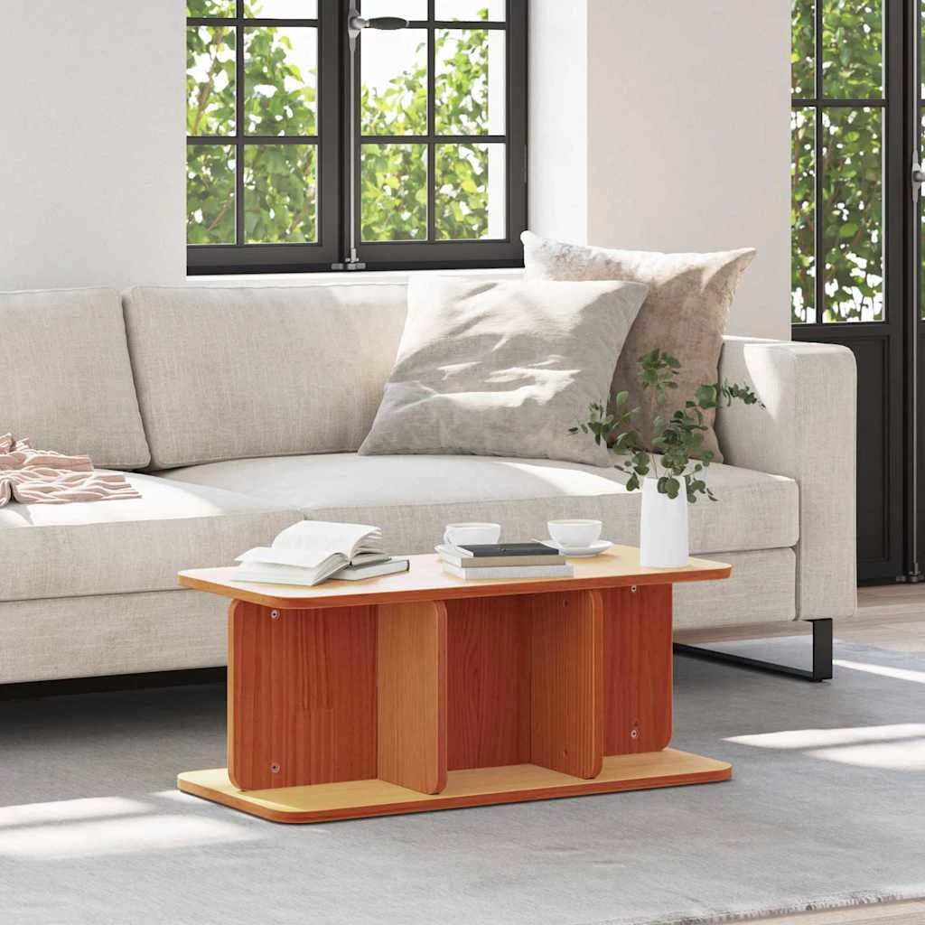 vidaXL VidaXL Coffee Table 80 x 39.5 x 33.5 cm Solid Pine Wood Rustic Charm Living Room - Coffee Table