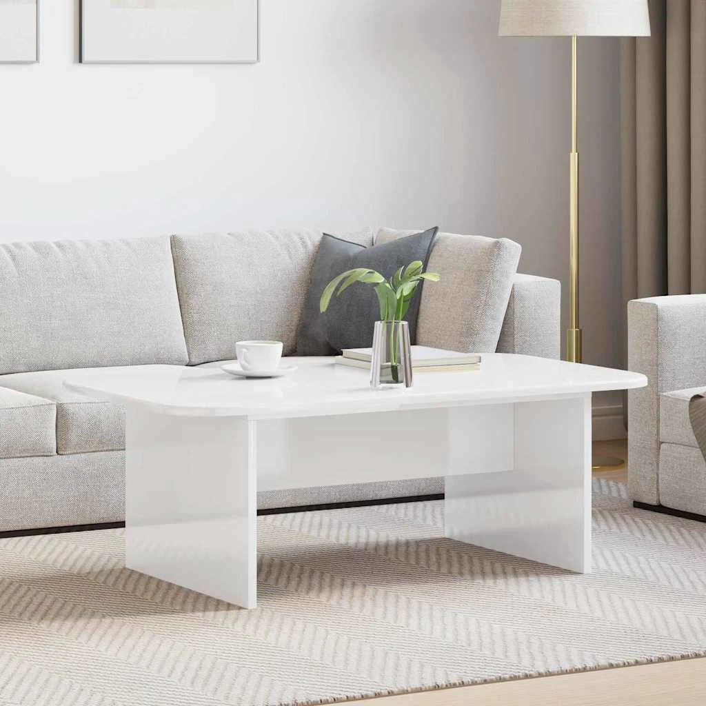 vidaXL VidaXL Coffee Table 93 x 53 x 33 Cm White Engineered Wood Smooth Finish Living Room - Coffee Table