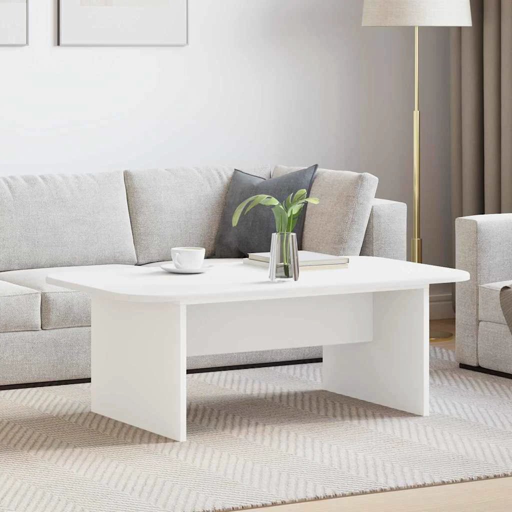 vidaXL VidaXL Coffee Table 93 x 53 x 33 Cm White Engineered Wood Smooth Finish Living Room - Coffee Table
