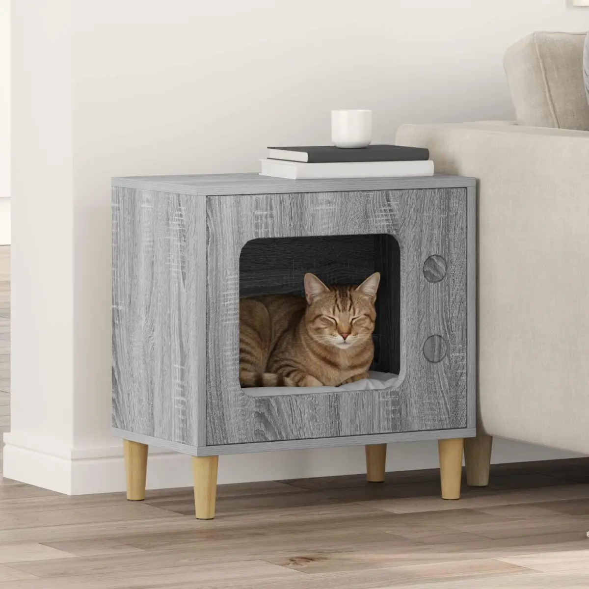 vidaXL vidaXL Cat House White 51 x 30 x 52 cm Engineered Wood - Cat House