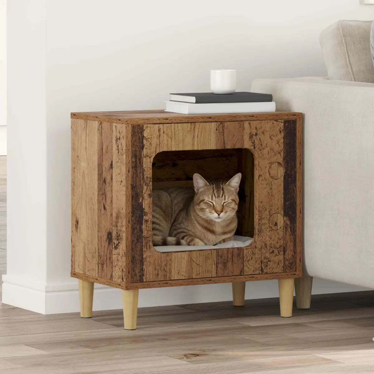 vidaXL vidaXL Cat House White 51 x 30 x 52 cm Engineered Wood - Cat House