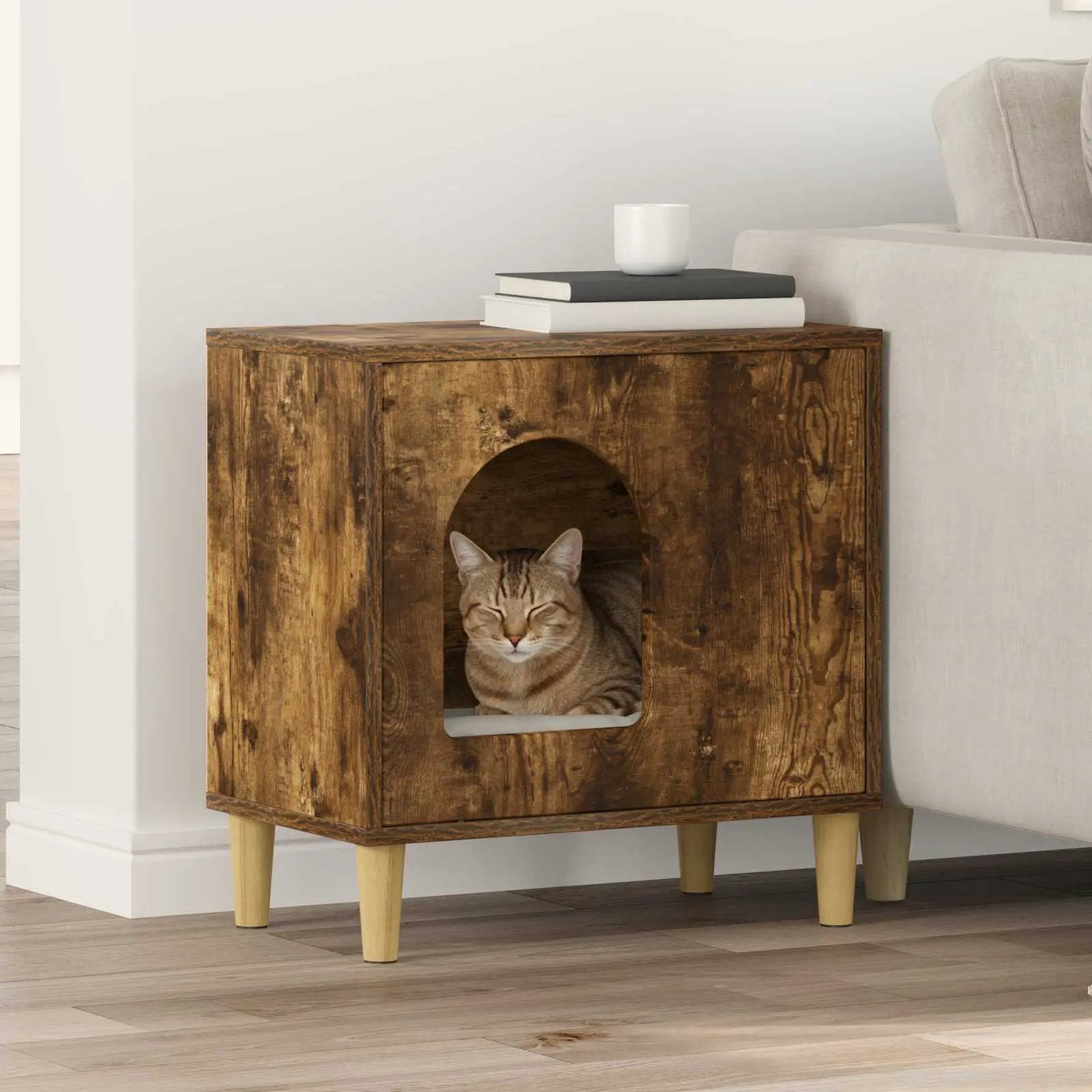 vidaXL vidaXL Cat House White 51 x 30 x 52 cm Engineered Wood - Cat House