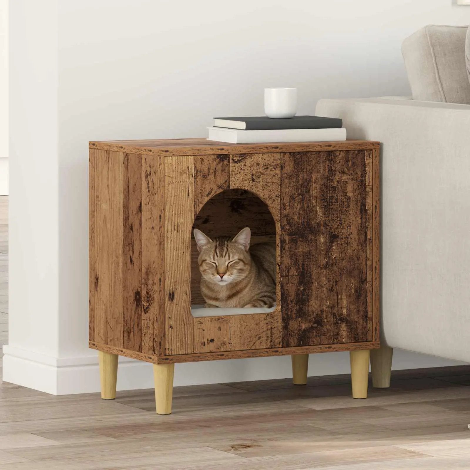 vidaXL vidaXL Cat House White 51 x 30 x 52 cm Engineered Wood - Cat House