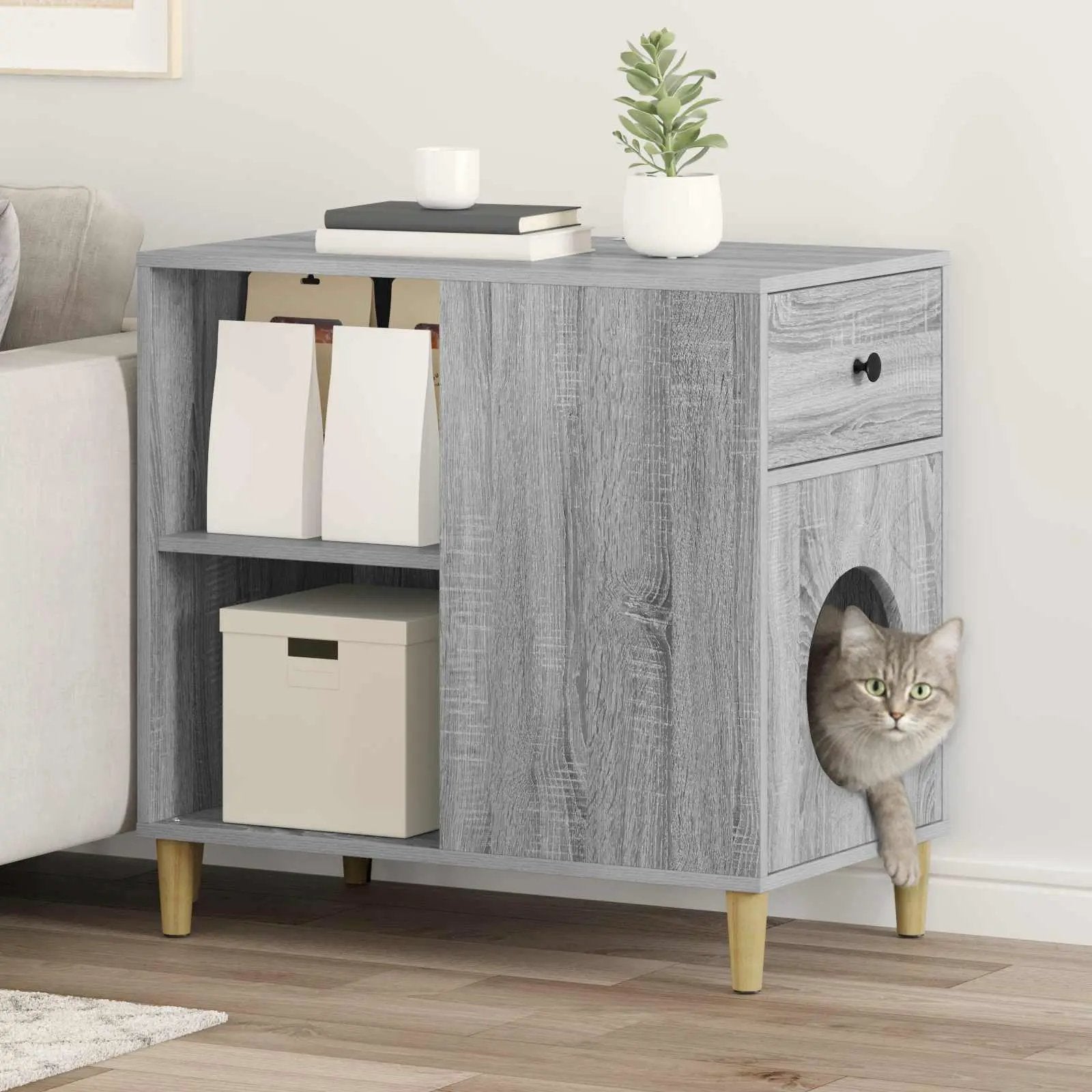 vidaXL vidaXL Cat House White 72 x 42.5 x 70 cm Engineered Wood - Cat House