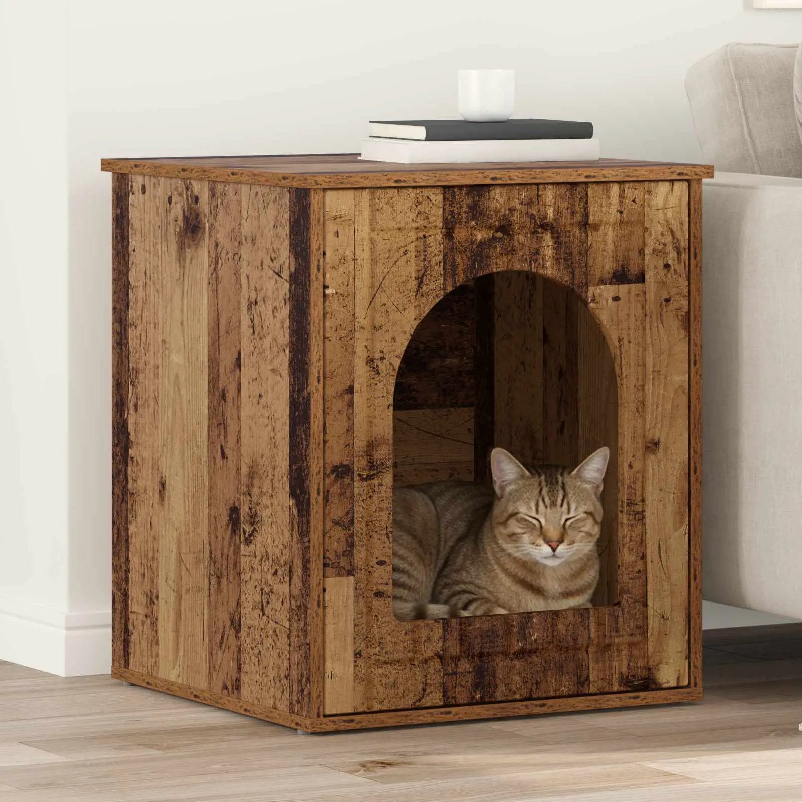 vidaXL vidaXL Cat House White 53 x 52 x 62 cm Engineered Wood - Cat House