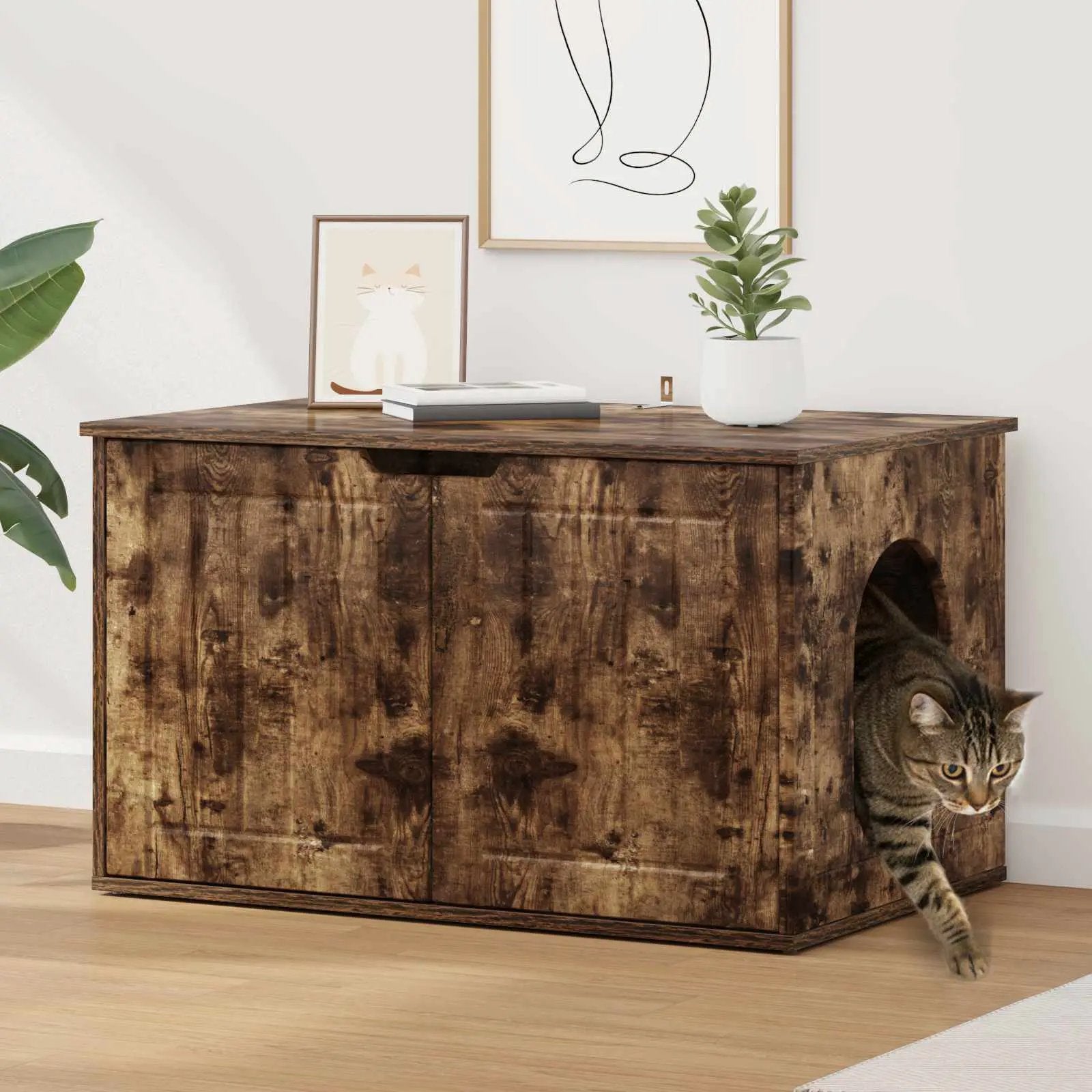vidaXL vidaXL Cat House White 85 x 55 x 50.5 cm Engineered Wood - Cat House