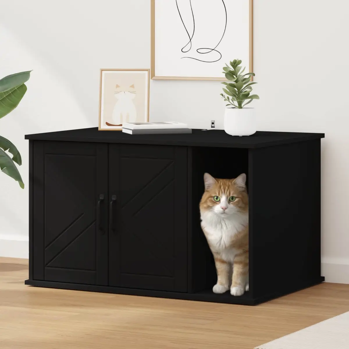 vidaXL vidaXL Cat House White 85 x 55 x 50 cm Engineered Wood - Cat House