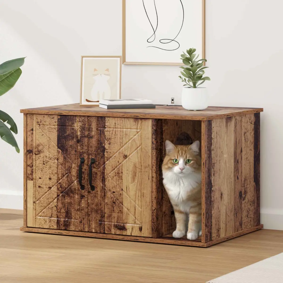 vidaXL vidaXL Cat House White 85 x 55 x 50 cm Engineered Wood - Cat House