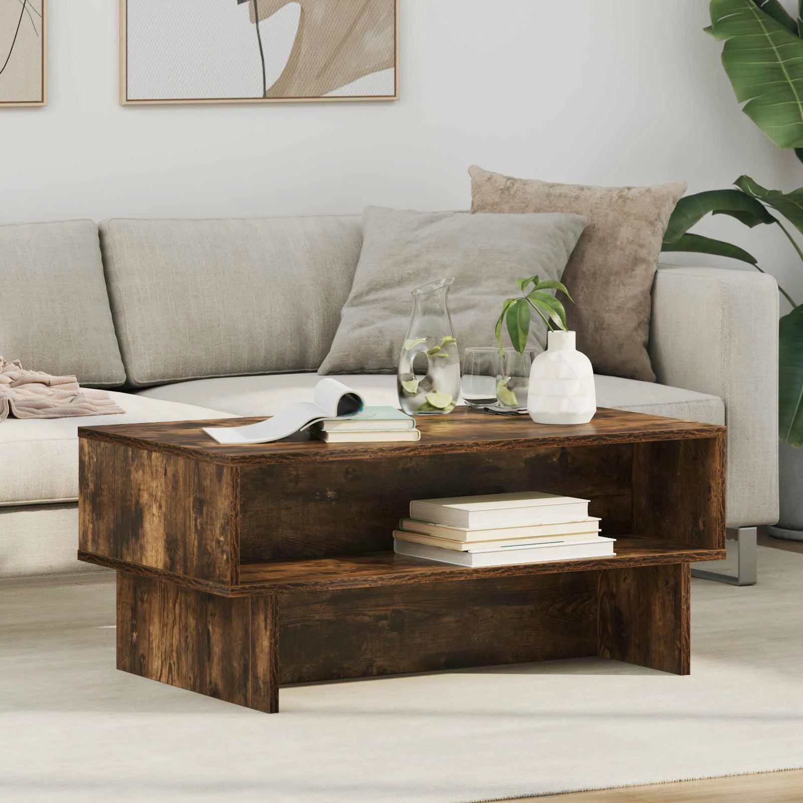 vidaXL VidaXL Coffee Table 80x46x35cm White Wooden Home - Coffee Table