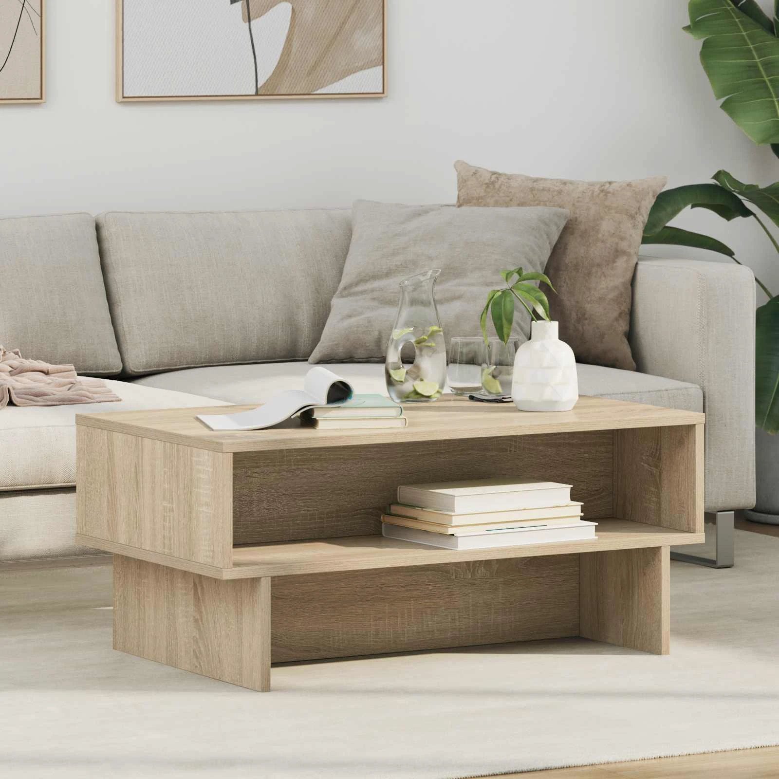 vidaXL VidaXL Coffee Table 80x46x35cm White Wooden Home - Coffee Table