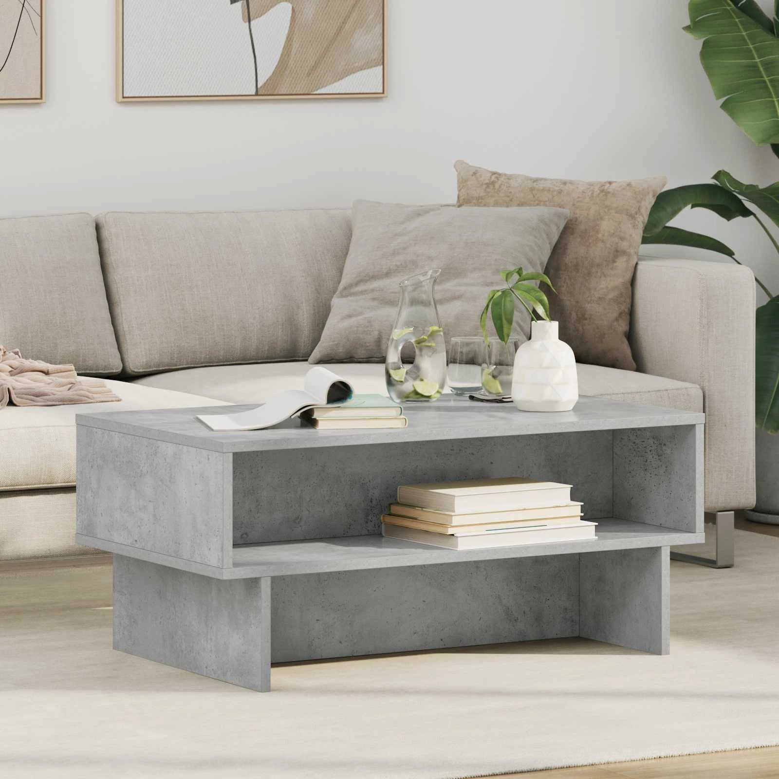 VidaXL Coffee Table 80x46x35cm White Wooden Home by vidaXL