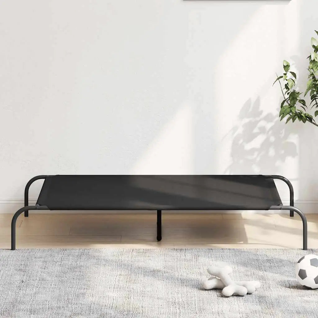 vidaXL Elevated Dog Bed Black 130x80x20 cm Textilene and Steel - from vidaXL